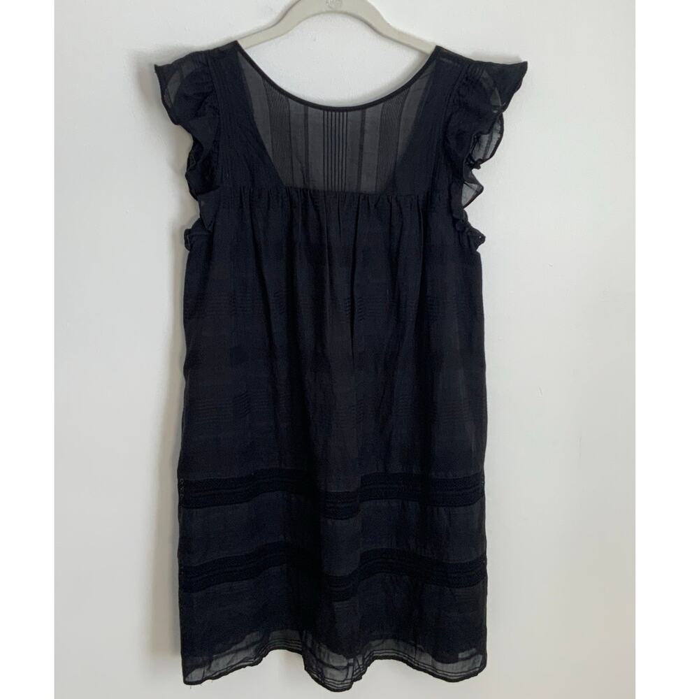 Rebecca Minkoff Flutter Sleeve Black shift dress size small
